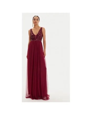 Rochie dama,  304725487, Poliester, Negru, Rosu