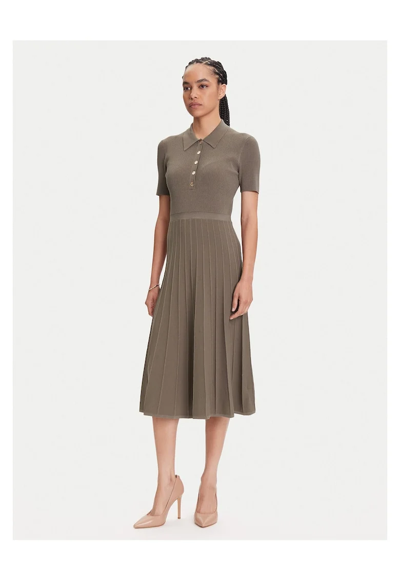 Rochie tricotata de dama  fabricata ddwqin material de calitate, Maro