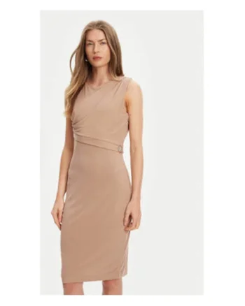 Rochie din amestec de modalfwqdwq, Maro deschis