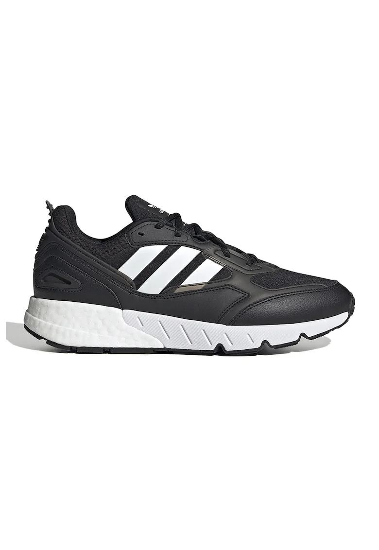 Pantofi sport din plasa si piele ecologica cu logo Zx 1K Boost, Alb/Negru