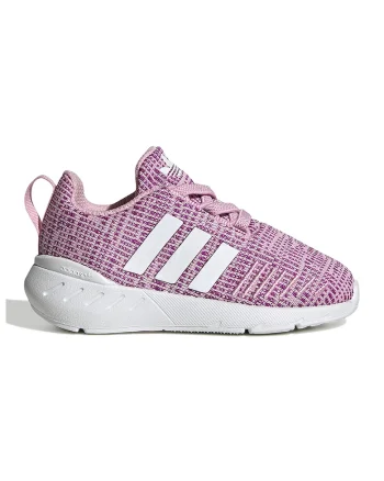 Pantofi sport cu detalii cu logo Swift Run, Alb/Roz pastel/Roz fandango