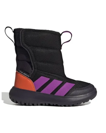 Ghete cu velcro si logo, Negru/Violet deschis