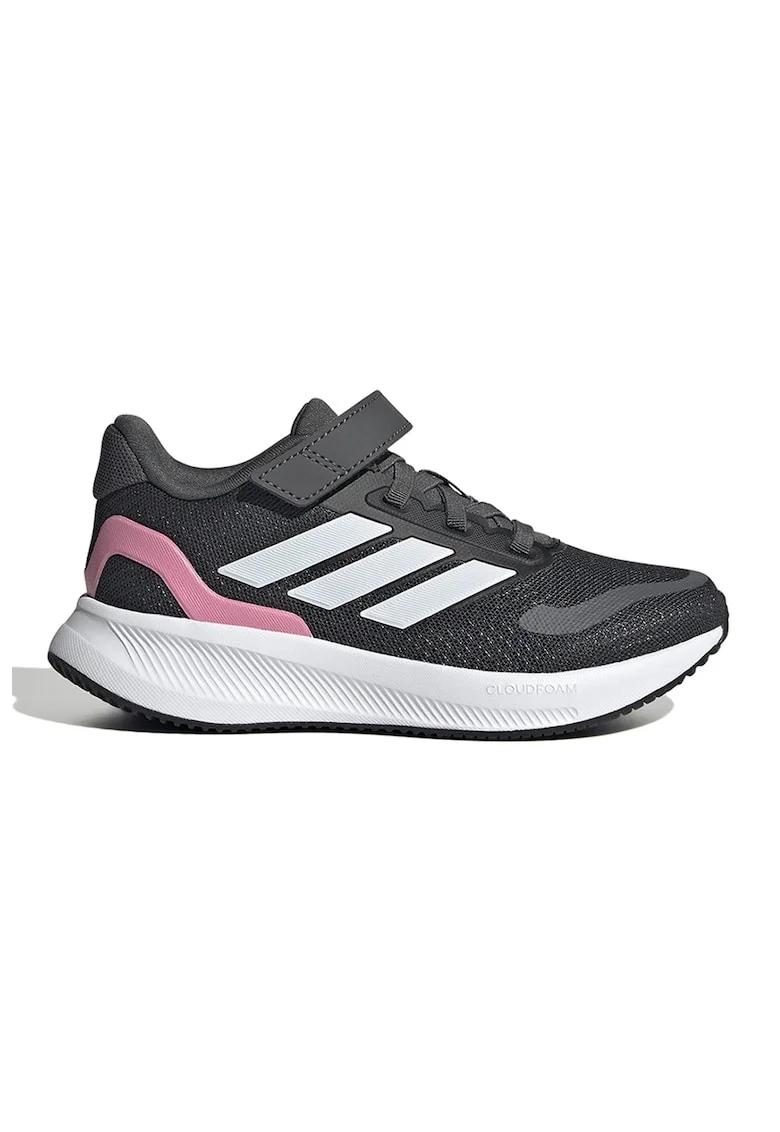 Pantofi sport Runfalcon 5 din plasa cu logo si velcro, Roz/Gri antracit