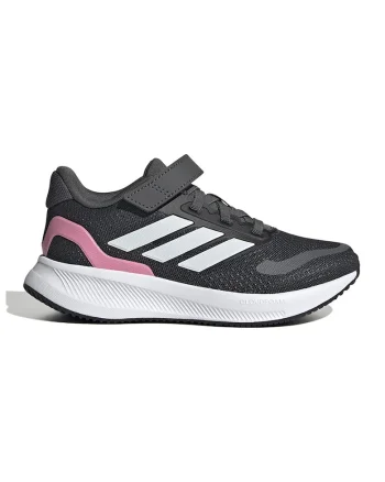 Pantofi sport Runfalcon 5 din plasa cu logo si velcro, Roz/Gri antracit