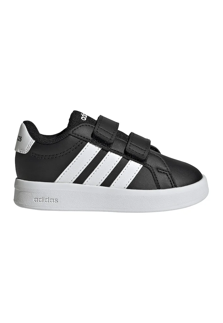 Pantofi sport Grand Court 3.0 de piele ecologica cu benzi velcro, Negru