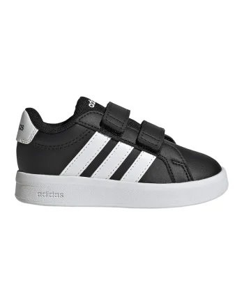 Pantofi sport Grand Court 3.0 de piele ecologica cu benzi velcro, Negru