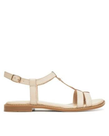 Sandale dama  EST-AFIONA-10, piele naturala, bejfwq, Bej