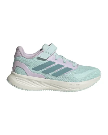 Pantofi sport Runfalcon 5 din plasa cu logo si velcro, Violet prafuit/Verde persan