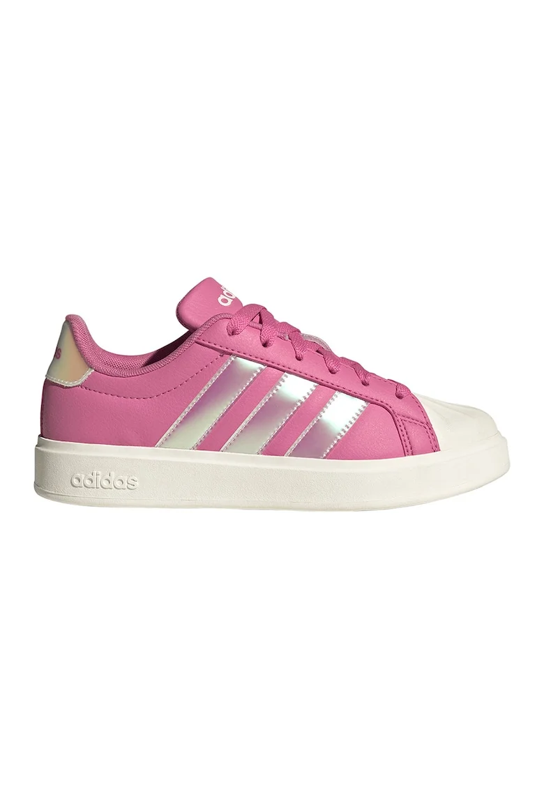 Pantofi sport Street Talk din piele ecologica cu detalii holografice, Fucsia/Argintiu