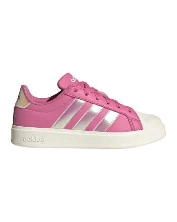 Pantofi sport Street Talk din piele ecologica cu detalii holografice, Fucsia/Argintiu