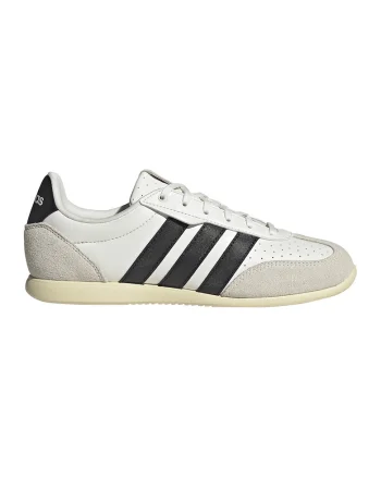 Pantofi sport Barred low-cut din piele, Alb/Negru/Crem