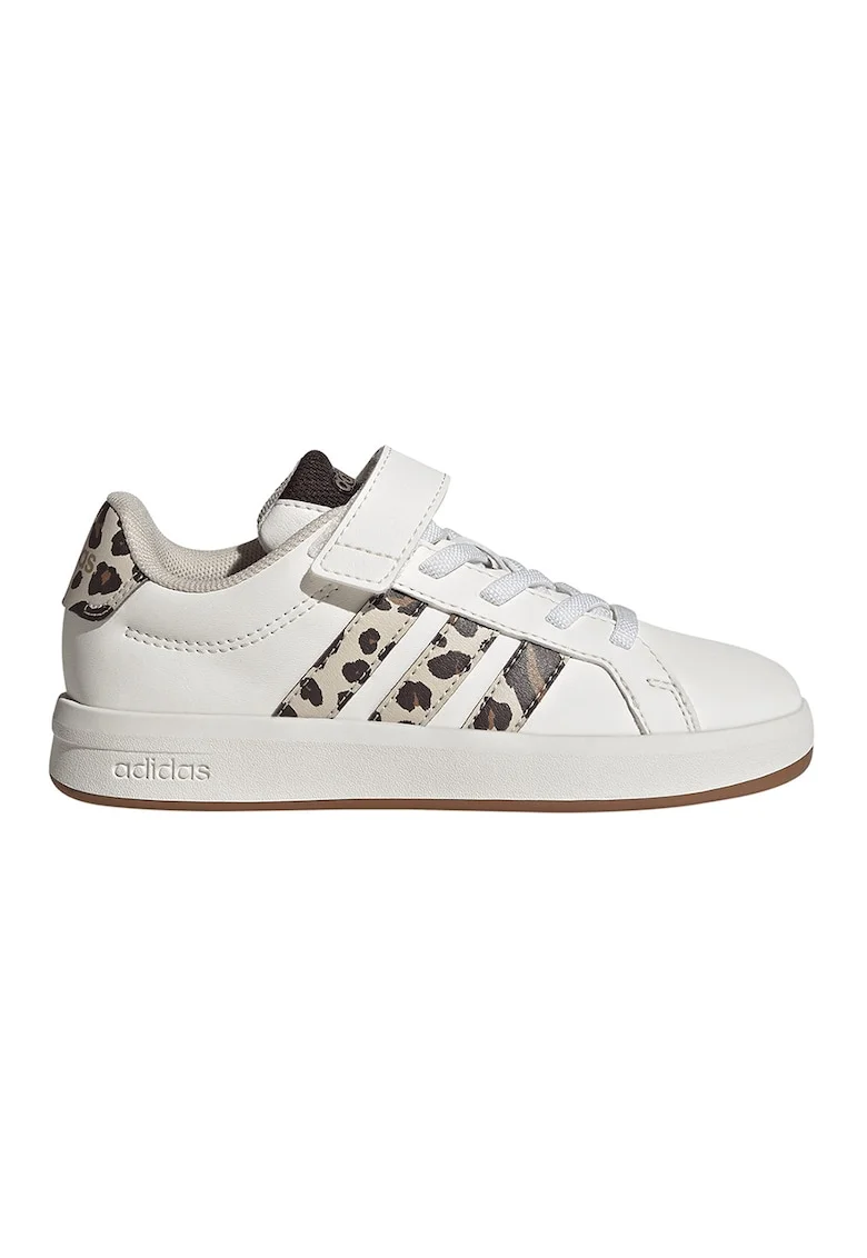 Pantofi sport Grand Court 3.0 din piele ecologica, Alb/Maro