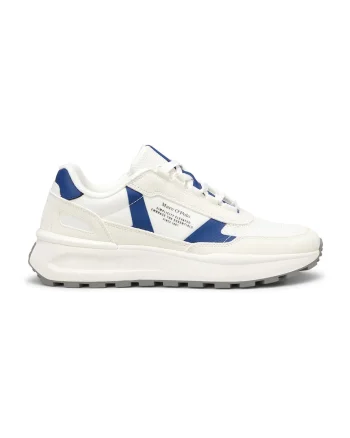 Pantofi sport cu insertii din piele intoarsa, Albastru royal/Alb murdar
