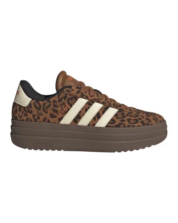 Pantofi sport flatform de piele intoarsa cu animal print VL Court, Maro inchis/Caramel