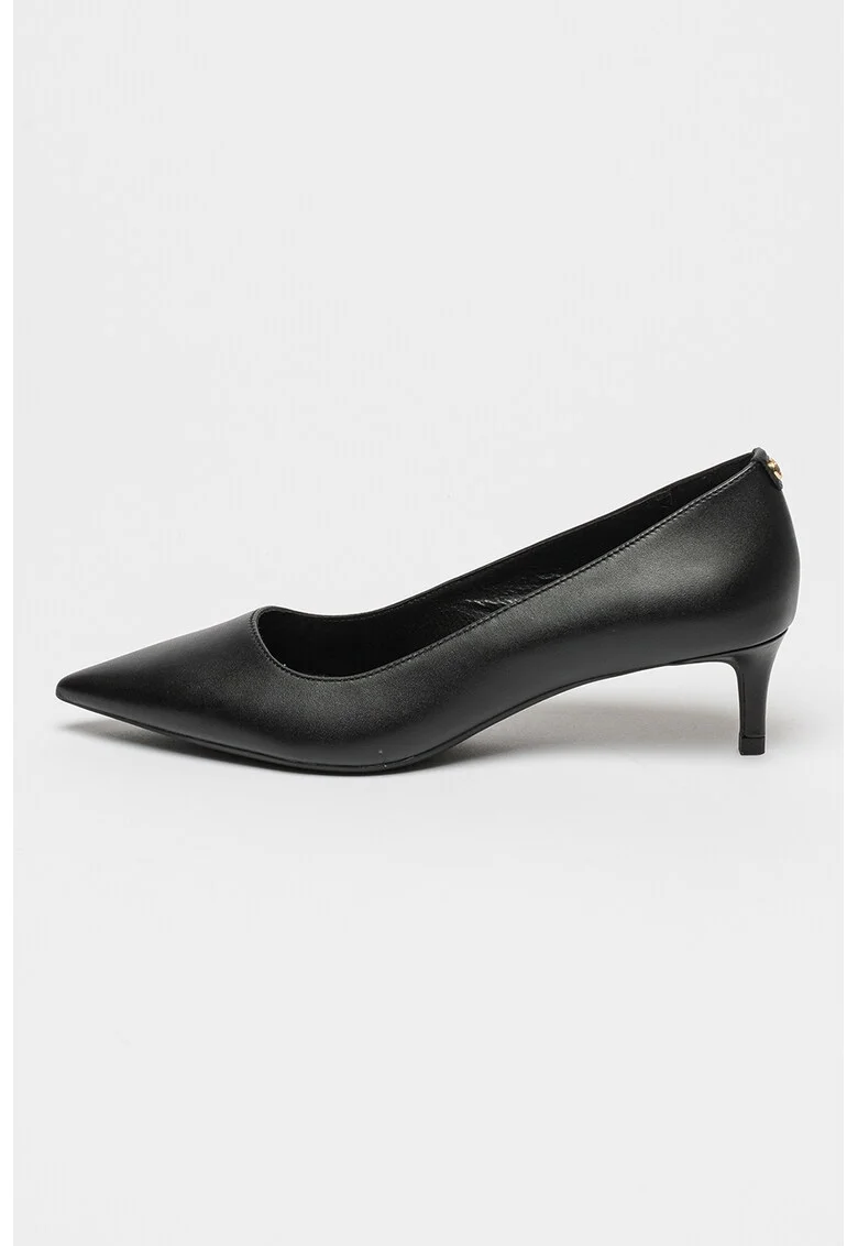 Pantofi uni cu toc kitten, Negru
