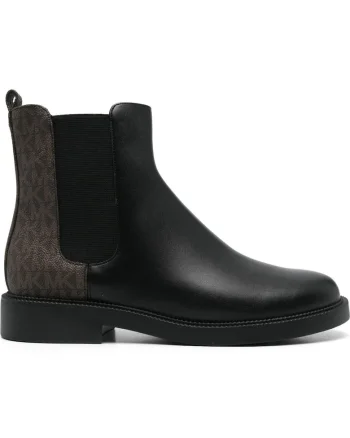 Botine dama,  poliuretan/poliester, negru/maro