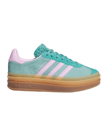 Pantofi sport Gazelle Bold flatform din piele intoarsa cu garnituri din material sintetic, Verde deschis/Roz
