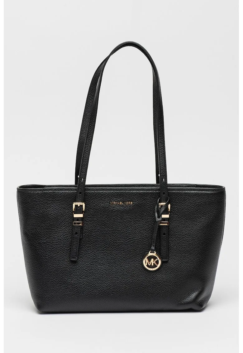 Geanta tote de piele Saffiano Jet Set Travel, Negru