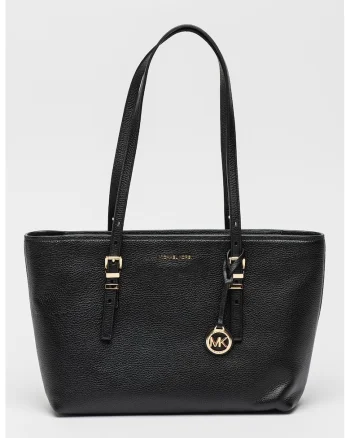 Geanta tote de piele Saffiano Jet Set Travel, Negru