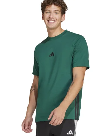 Tricou din bumbac cu decolteu la baza gatului si logo, Verde/Negru