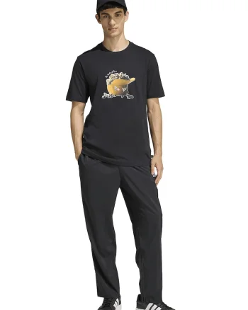 Tricou de bumbac cu imprimeu grafic, Negru