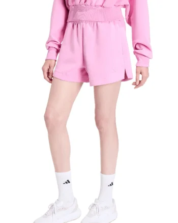 Pantaloni scurti relaxed-fit Soft Lux, Roz deschis/Alb murdar