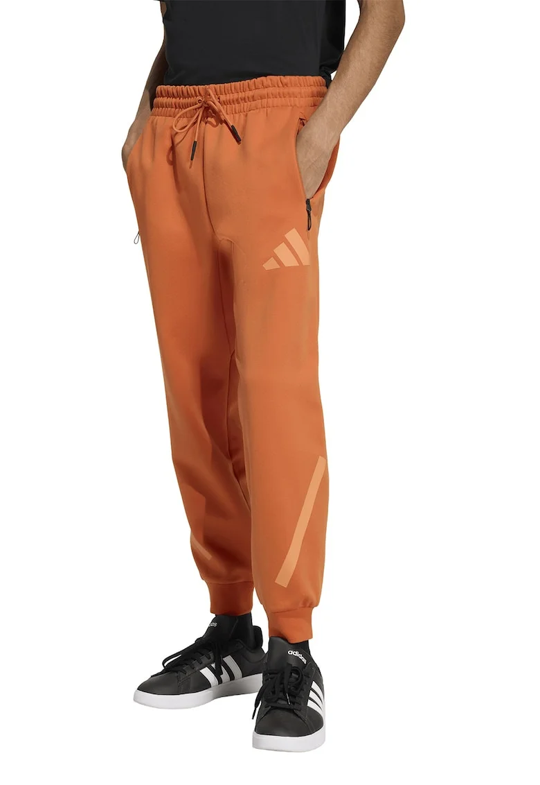 Pantaloni de trening relaxed fit cu snur Z.N.E., Portocaliu