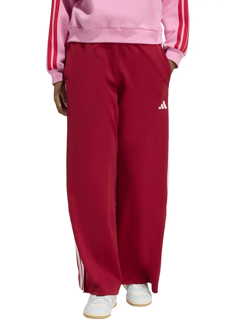 Pantaloni de trening cu croiala ampla si logo Her, Rosu