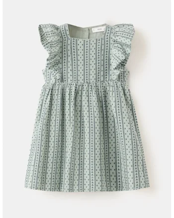 Rochie scurta evazata, Albastru ultramarin/Verde pal