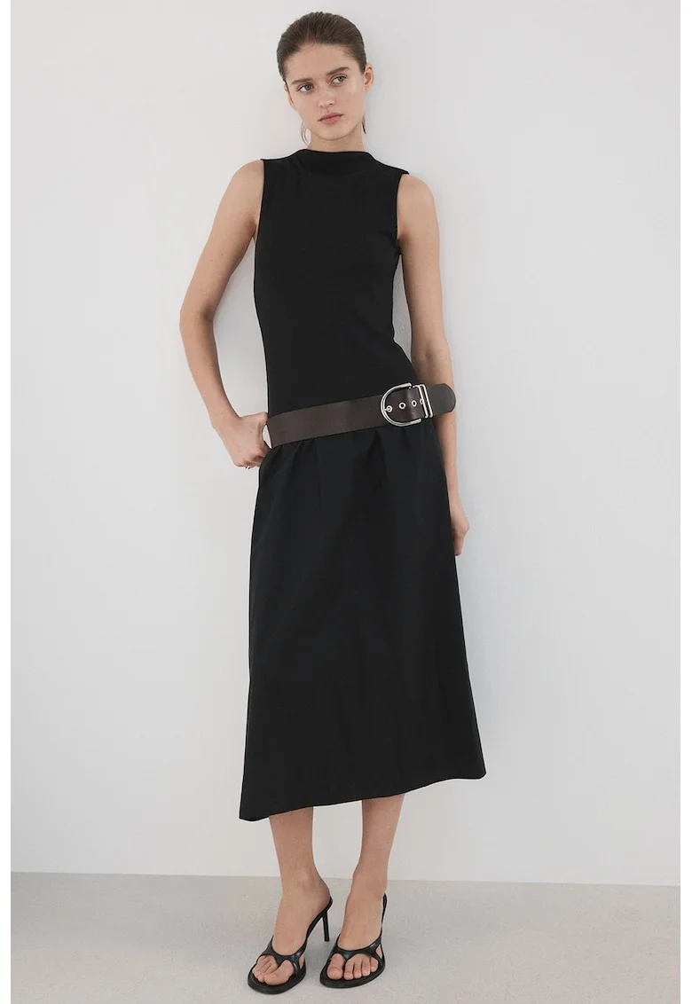 Rochie midi fara maneci, Negru