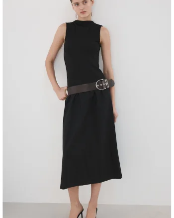 Rochie midi fara maneci, Negru