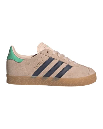 Pantofi sport din piele intoarsa cu garnituri de piele ecologica Gazelle, Roz prafuit/Bleumarin