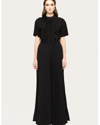 Bluza cu model uni si maneci scurte, Negru