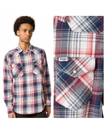 Camasa Barbati,  Western Shirt, Regular Fit, Design Clasic, Maneci Lungi,fCwqfu Cu Nasturi, Bumbac, Rosu, Rosu