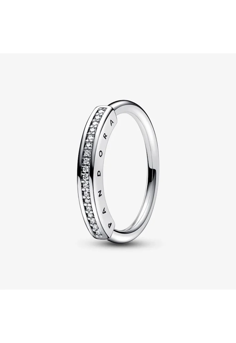 Inel  Signature ID pave Zirconiu din Argint 925
