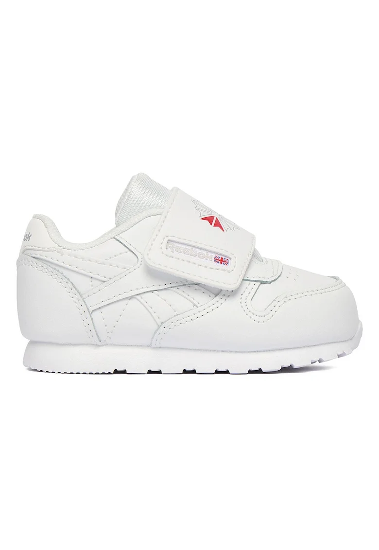 Pantofi  piele naturala, alb, inchidere Velcro
