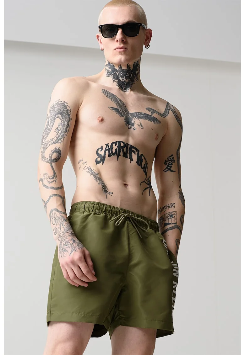 Pantaloni scurti de baie cu snur si logo