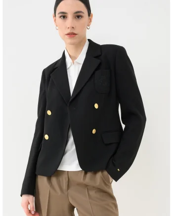 Sacou slim fit Punto, Negru