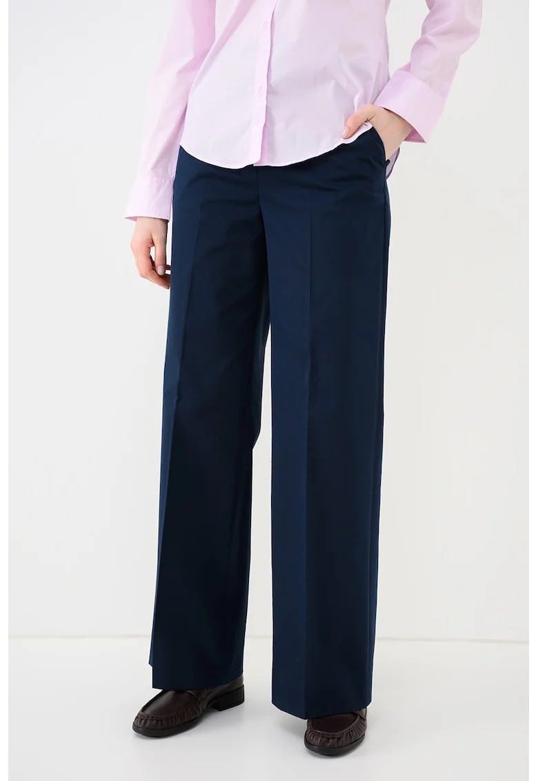 Pantaloni ampli din amestec de lyocell, Bleumarin
