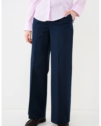 Pantaloni ampli din amestec de lyocell, Bleumarin
