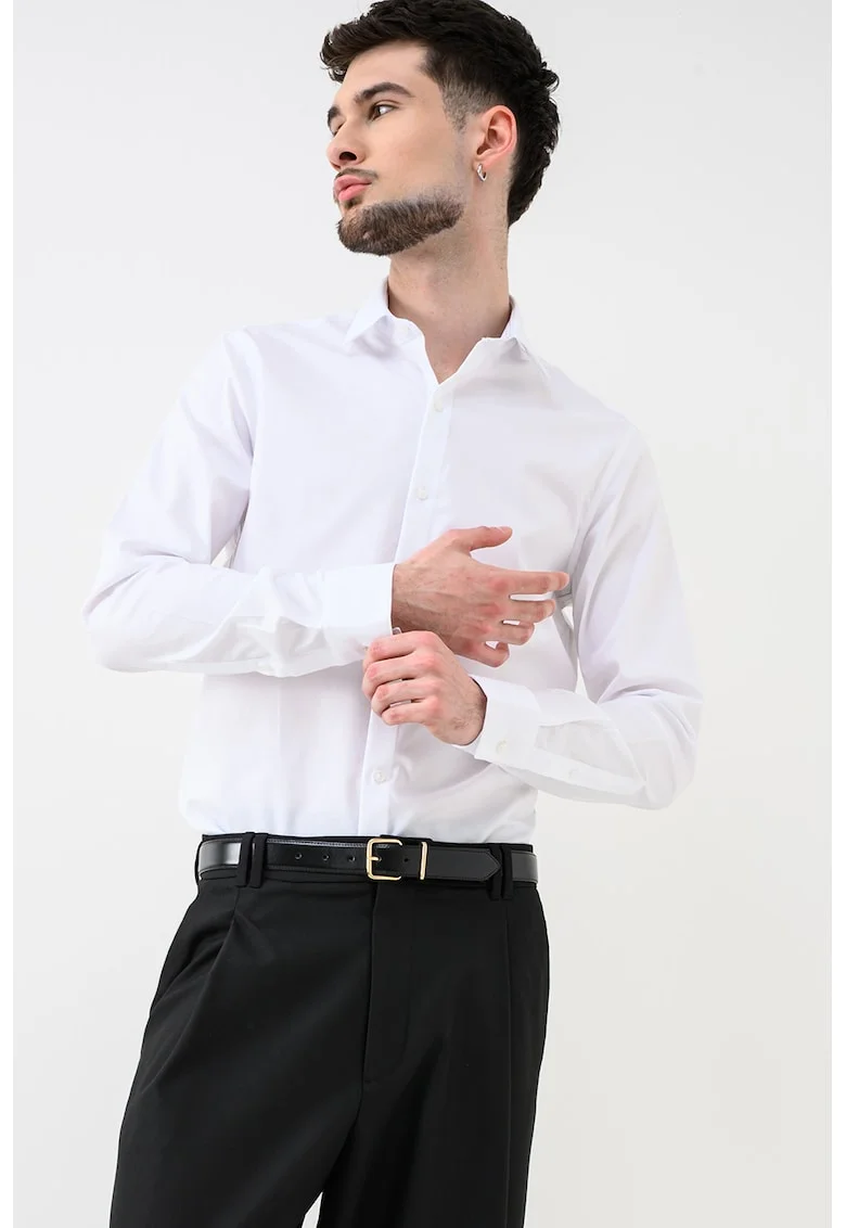 Camasa slim fit Essential, Alb optic