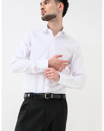 Camasa slim fit Essential, Alb optic