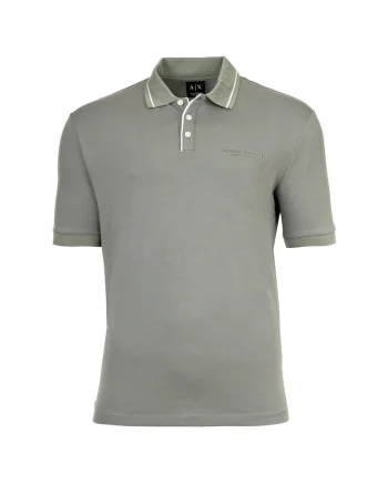 Tricou polo din amestec de bumbac cu model uni, Verde