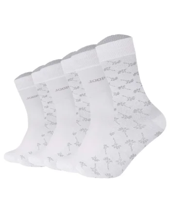 Set de sosete lungi cu model unisex - 6 perechi, Alb