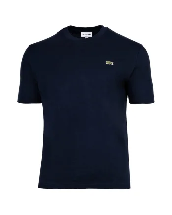 Tricou din bumbac cu decolteu la baza gatului, Albastru