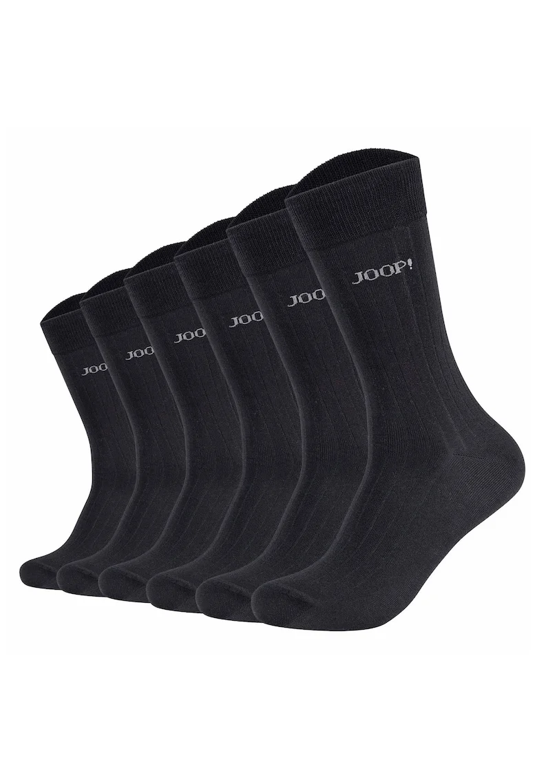 . Set de sosete cu model unisex Premium Essential - 6 perechi, Negru