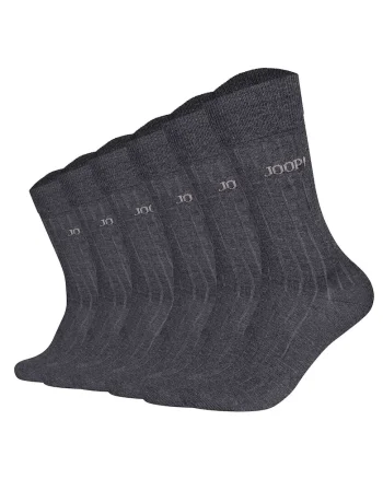 . Set de sosete cu model unisex Premium Essential - 6 perechi, Gri inchis