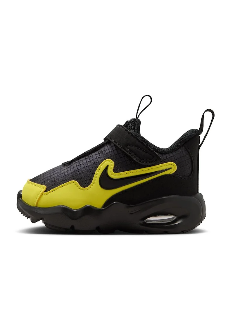 Pantofi sport Air Max Nova din piele ecologica si plasa, Negru/Galben sofran