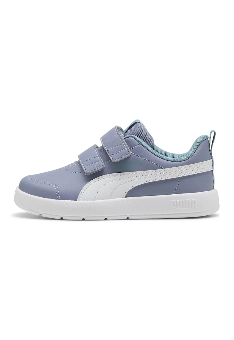 Pantofi sport Courtflex V3 cu velcro, Albastru marin/Albastru stins
