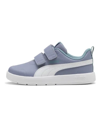 Pantofi sport Courtflex V3 cu velcro, Albastru marin/Albastru stins